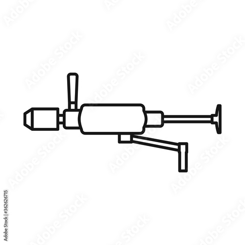 Vector design of drill and equipment sign. Graphic of drill and instrument stock vector illustration.