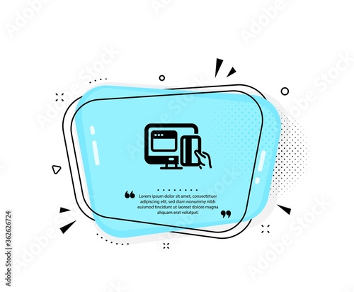 Online Payment methods icon. Quote speech bubble. Web money sign. Credit card symbol. Quotation marks. Classic online payment icon. Vector