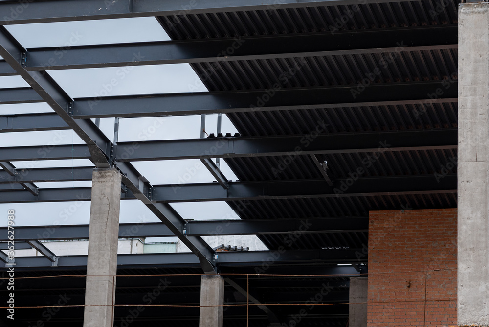 Reinforced concrete structures of a house under construction Reinforced concrete structures of a house under construction