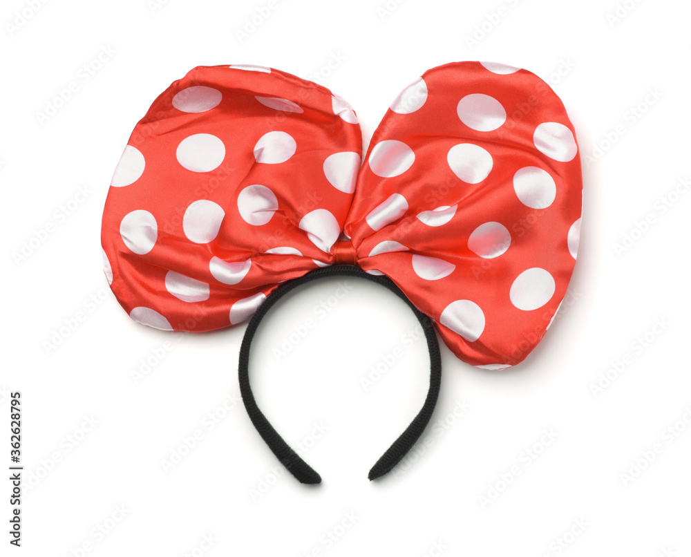 Foto Red dotted bow ears headband