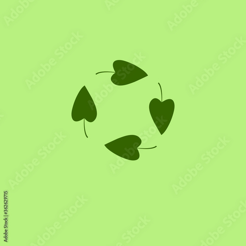 Renewable energy. Green leaf icon design. Vector eco illustration for social poster  banner or card on the subject of saving the planet.