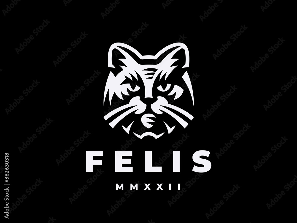 Fototapeta premium Cat modern logo. Pet emblem design editable for your business. Vector illustration.