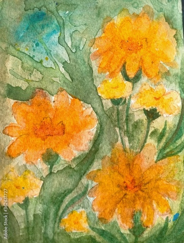 grunge background with flowers