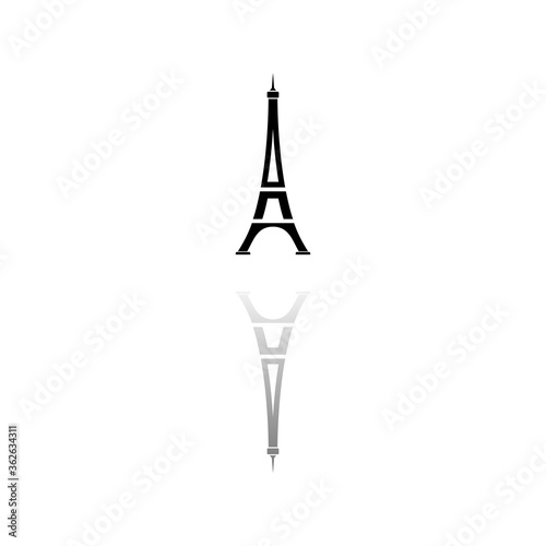 Eiffel tower icon flat