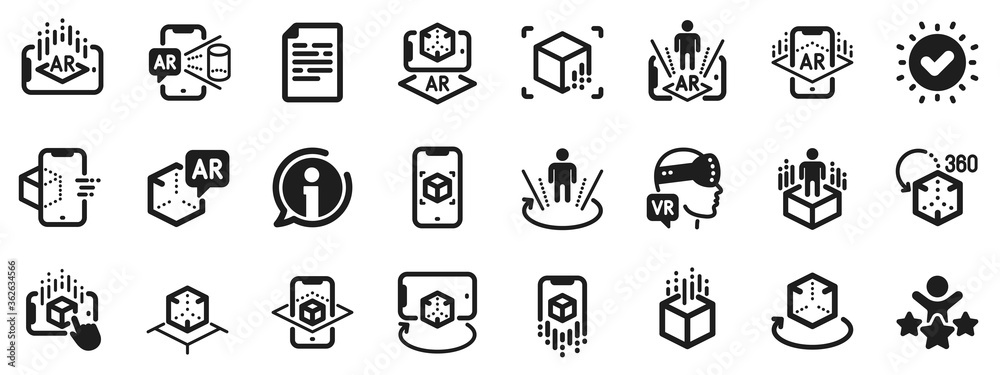 VR simulation, Panorama view, 360 degree. Augmented reality icons. Virtual reality gaming, augmented, full rotation arrows icons. 360 vr tour, virtual simulation device. Vector VR simulation, Panorama view, 360 degree. Augmented reality icons. Virtual reality gaming, augmented, full rotation arrows icons. 360 vr tour, virtual simulation device. Vector