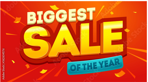 Biggest sale banner. Sale and discounts. Vector illustration