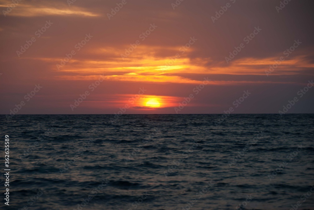 Sunset at Carloforte on the sea Sunset at Carloforte on the sea