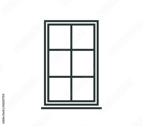 Window icon. Vector window illustration. House element. 