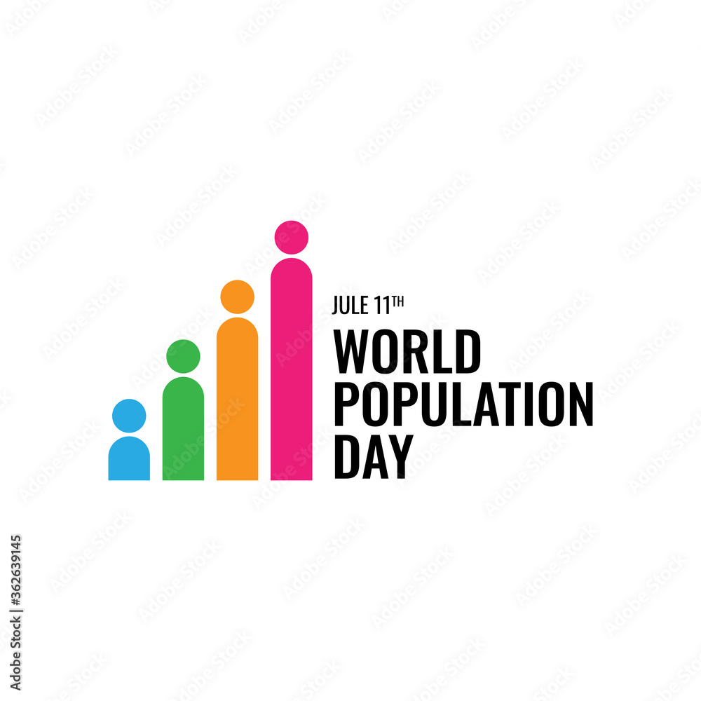 Obraz premium Design for World Population day Greeting-11 july