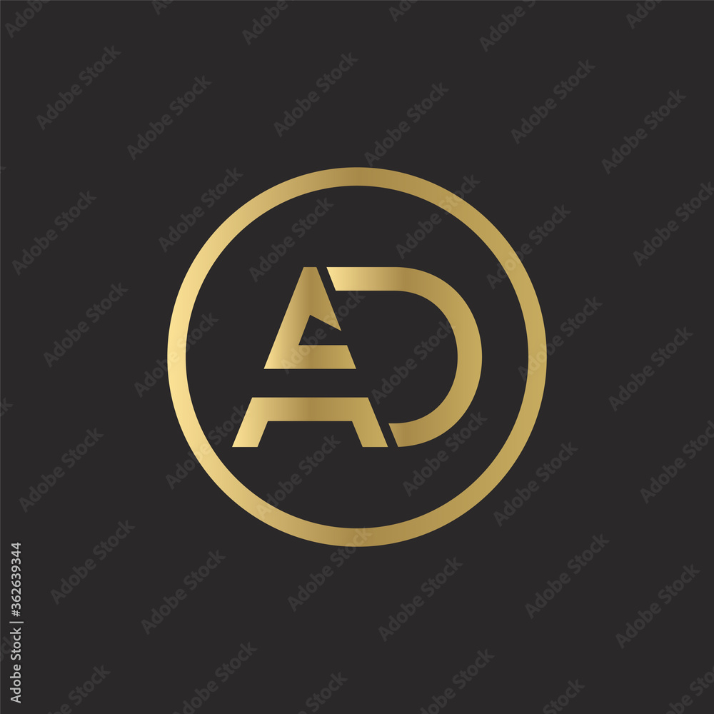 AD Logo Design Business Typography Vector Template. Creative Linked Letter AD Logo Template. AD Font Type Logo AD Logo Design Business Typography Vector Template. Creative Linked Letter AD Logo Template. AD Font Type Logo