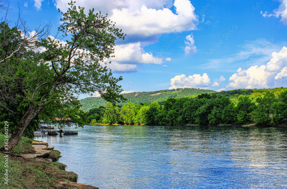 Shot looking down the White River in Rea Valley, Arkansas Shot looking down the White River in Rea Valley, Arkansas