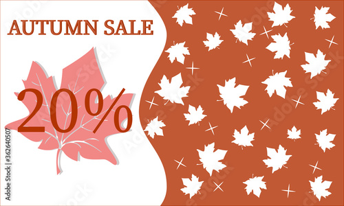 Autumn discount. Autumn sale poster or banner

