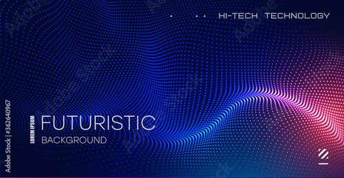 Abstract Waving Particle Technology Background. Abstract design template for brochures, flyers, magazine, business card, branding, banners, headers, book covers, notebooks background vector