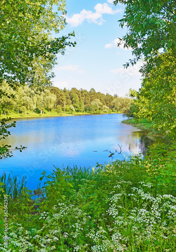 Beautiful view of the lake and foliage © Kseniia