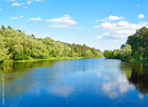 View of the reflection of the sky in the lake