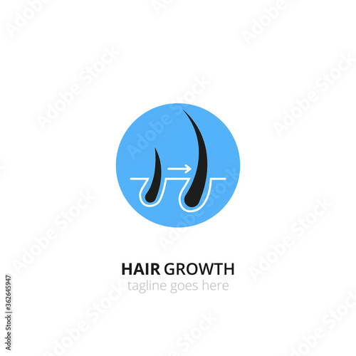 Hair growth, transplantation logo concept for design. Vector healthcare medicine icon