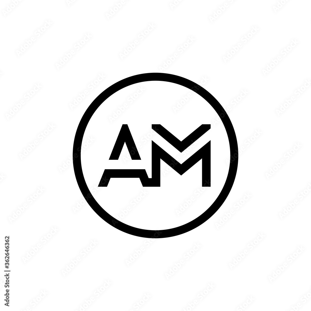 AM Logo Design Business Typography Vector Template. Creative Linked Letter AM Logo Template. AM Font Type Logo AM Logo Design Business Typography Vector Template. Creative Linked Letter AM Logo Template. AM Font Type Logo