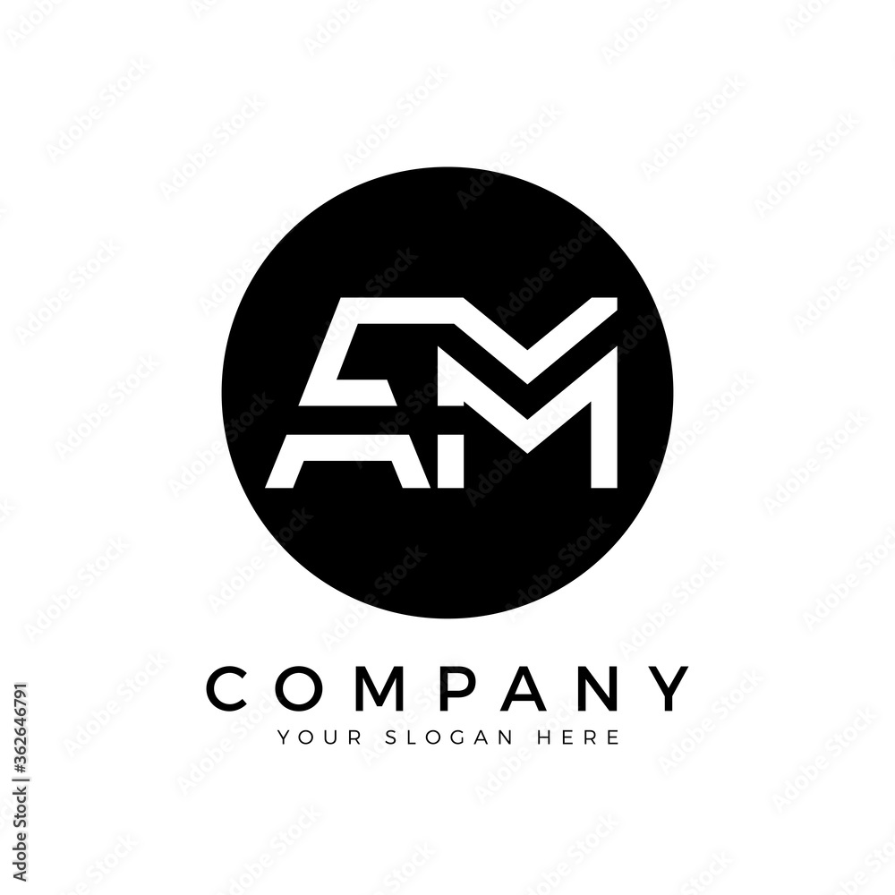 AM Logo Design Business Typography Vector Template. Creative Linked Letter AM Logo Template. AM Font Type Logo AM Logo Design Business Typography Vector Template. Creative Linked Letter AM Logo Template. AM Font Type Logo
