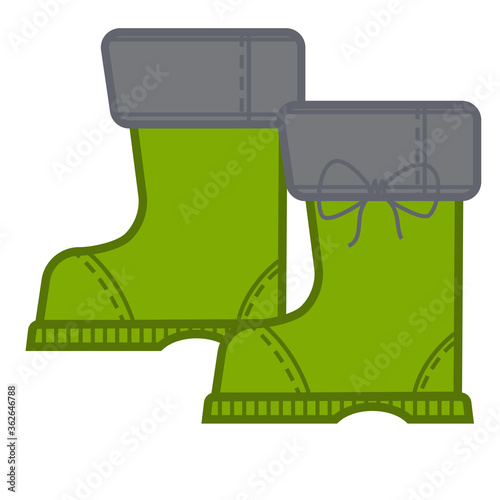 Rubber boots for farming or gardening, wellingtons for bad weather