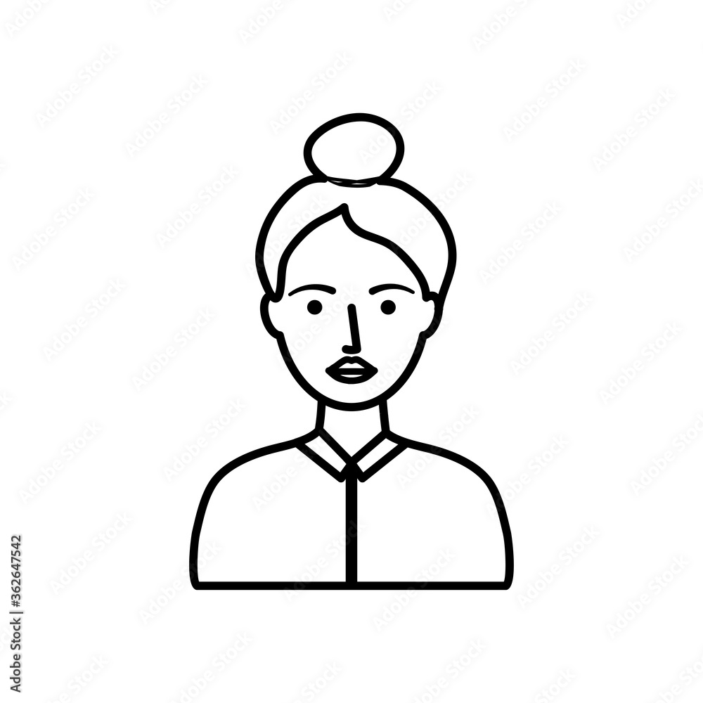 avatar young woman icon, line style avatar young woman icon, line style