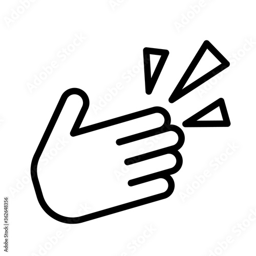 Hand, wrist pain or cramps, simple black and white outline icon. Flat vector illustration. Isolated on white background.