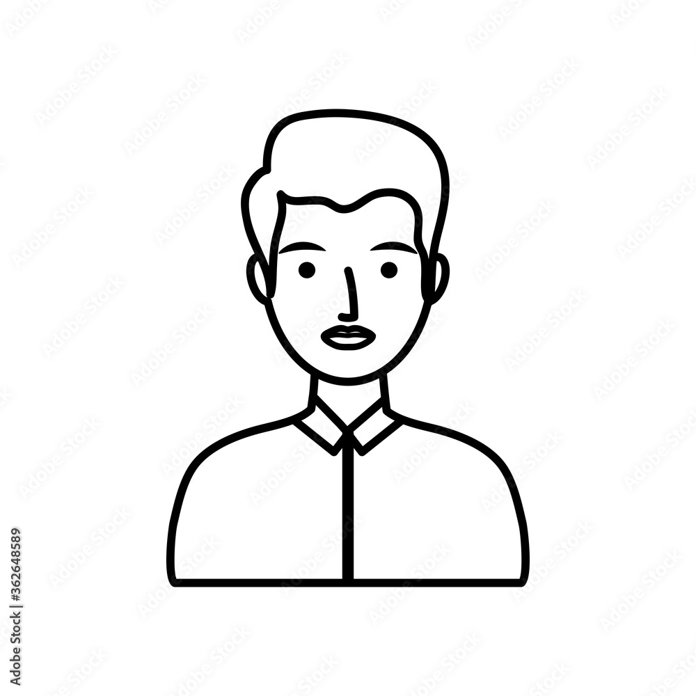 avatar man wearing elegant shirt, line style avatar man wearing elegant shirt, line style
