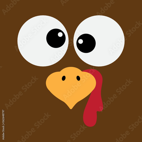 Funny Thanksgiving Turkey Face Vector