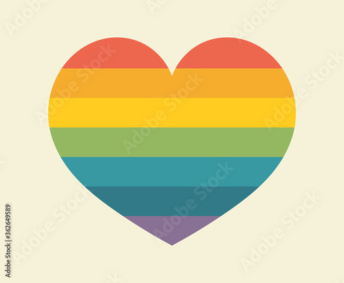 Free Download Rainbow heart icon, retro colors. - GFXLoad