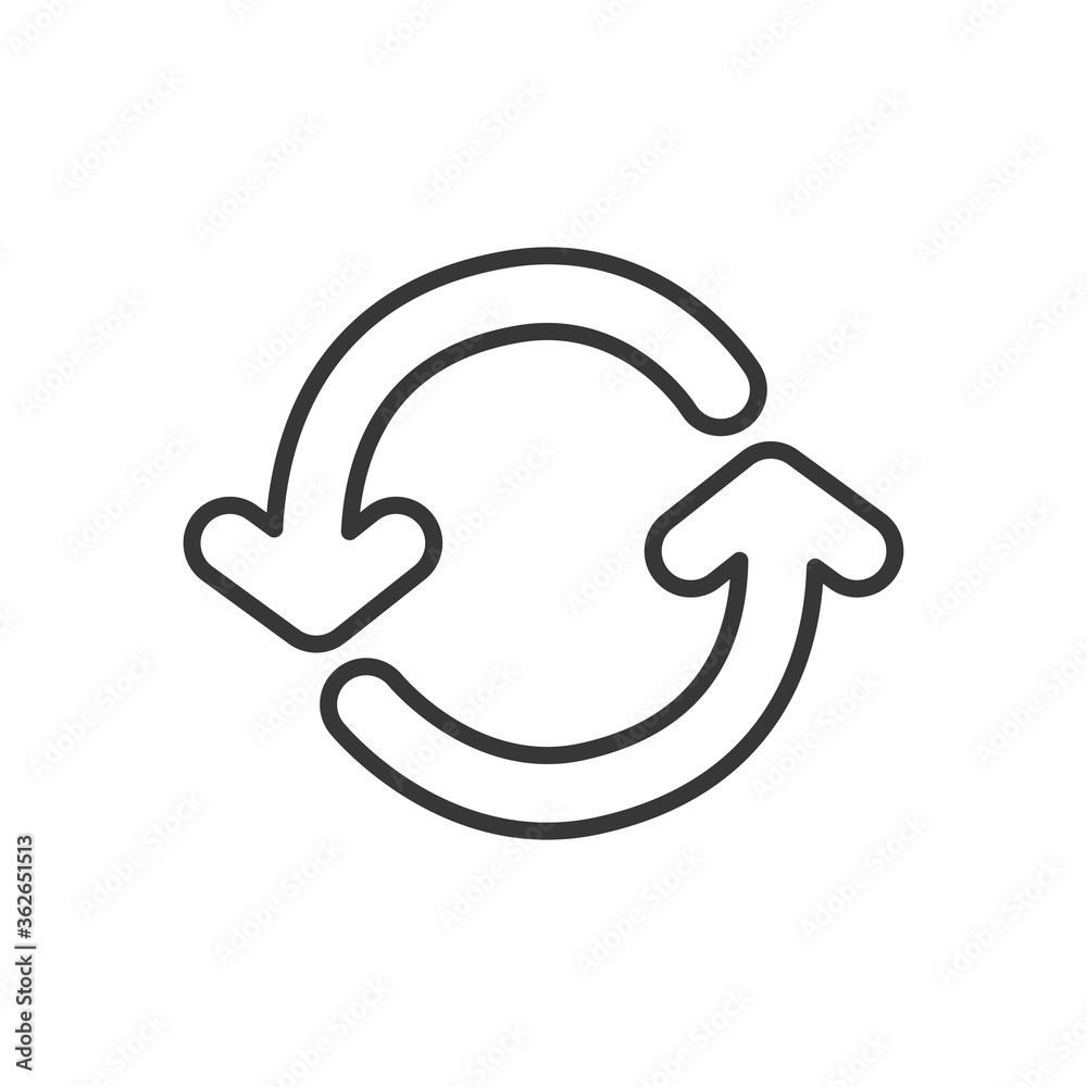 refresh arrows icon, line style refresh arrows icon, line style