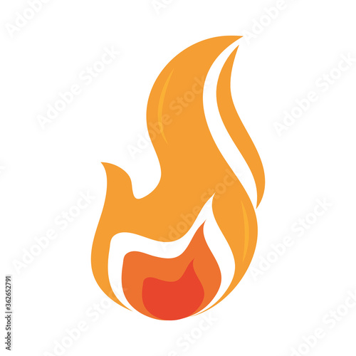 fire flame burning hot glow flat design icon