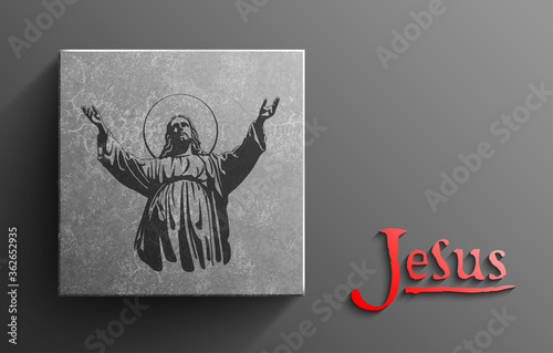 Jesus Christ, Blessing, Christianity religion, bethlehem, paradise, Vector illustration