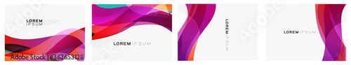 Set of colorful gradient curve on white background with space. Modern background for business or technology presentation. vector illustration