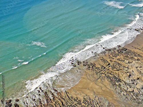 Aerial view of Whitsand Bay in Cornwall photo