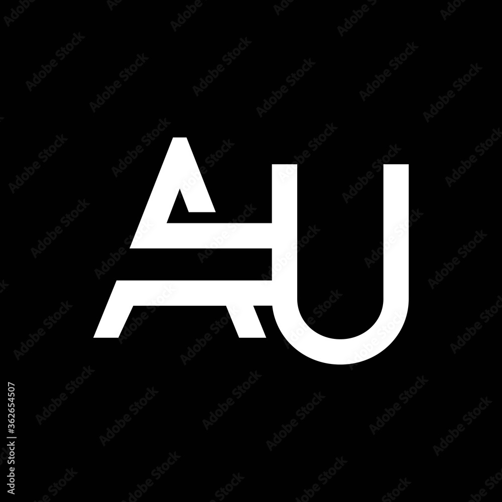AU Logo Design Business Typography Vector Template. Creative Linked Letter AU Logo Template. AU Font Type Logo AU Logo Design Business Typography Vector Template. Creative Linked Letter AU Logo Template. AU Font Type Logo
