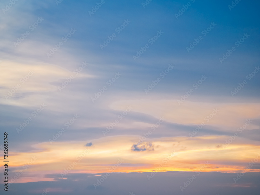 beautiful colourful twilight sky background in evening time