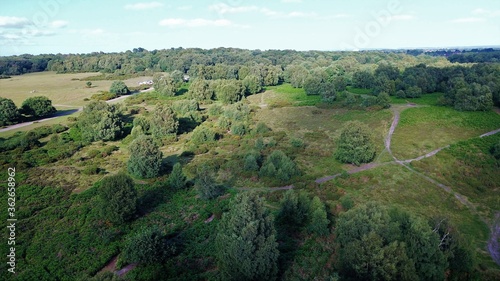 Aerial view of Sutton park in Birmingham England