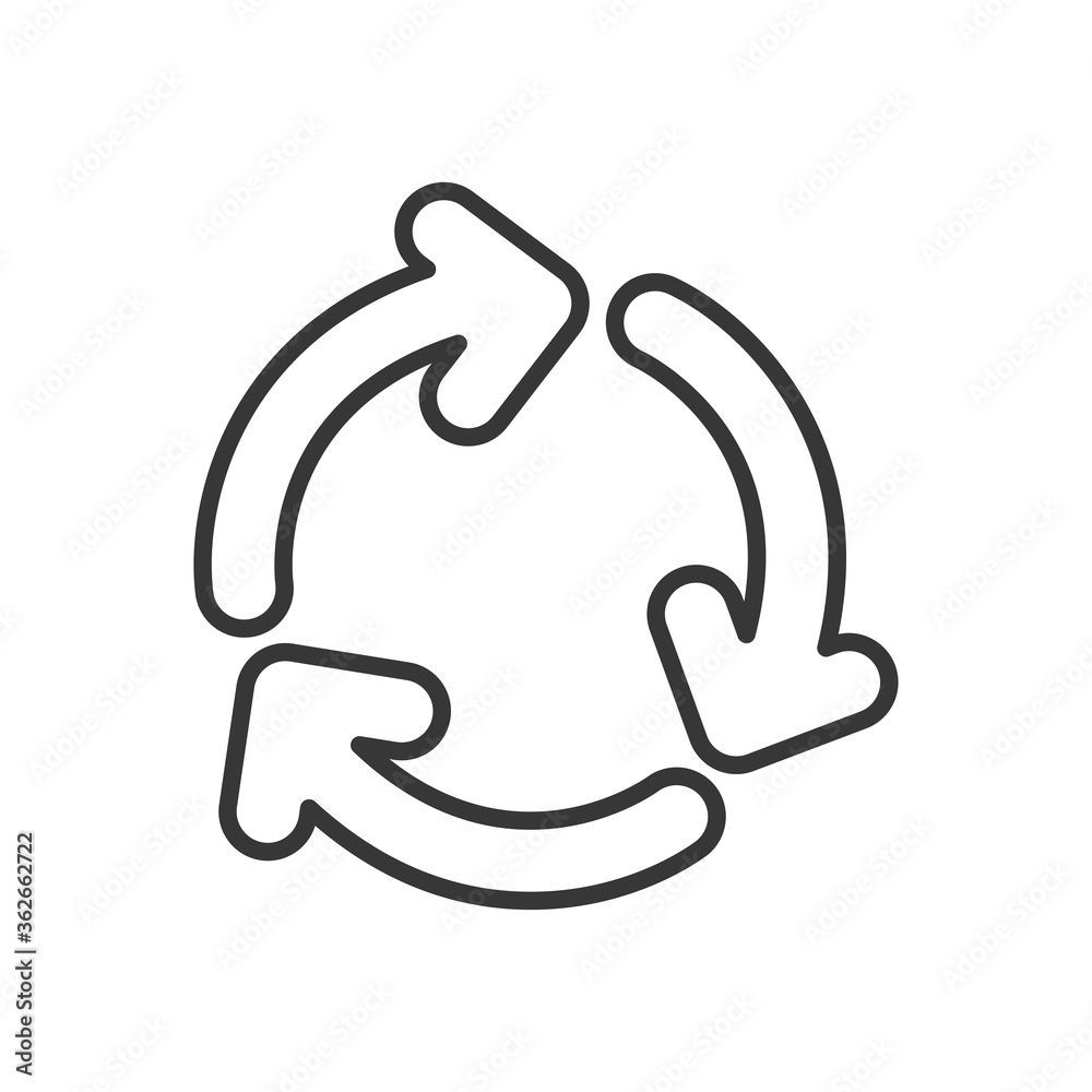 Fototapeta premium round arrows in circle shape, line style