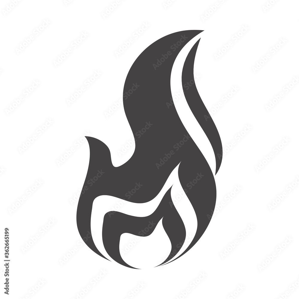 fire flame burning hot glow silhouette design icon