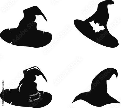 Vector illustration of halloween witch hat