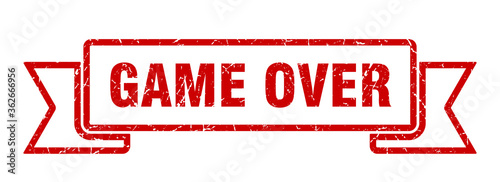 game over ribbon. game over grunge band sign. game over banner