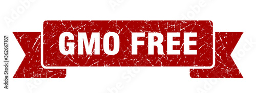 gmo free ribbon. gmo free grunge band sign. gmo free banner