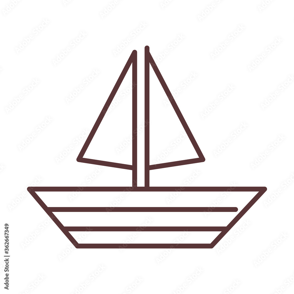 baby sailboat toy, object newborn template line design icon baby sailboat toy, object newborn template line design icon
