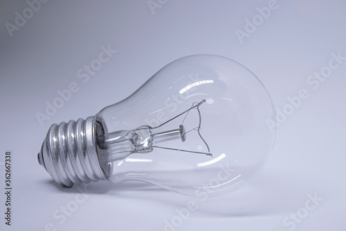 light bulb on a white background. Copy space. Isolated. High quality photo