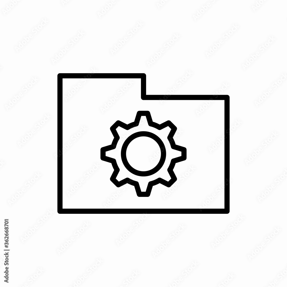 Outline folder setting icon.Folder setting vector illustration. Symbol for web and mobile Outline folder setting icon.Folder setting vector illustration. Symbol for web and mobile