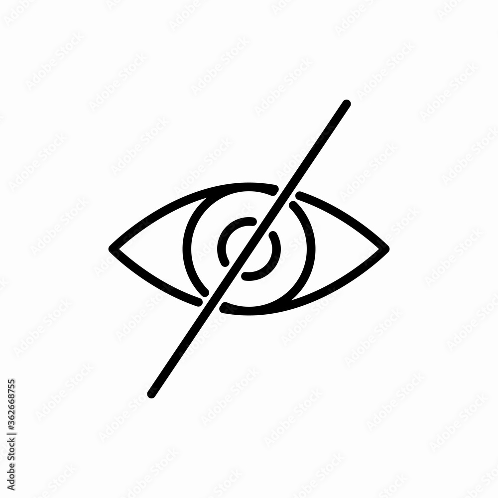 Outline forbidden look icon.Forbidden look vector illustration. Symbol for web and mobile Outline forbidden look icon.Forbidden look vector illustration. Symbol for web and mobile