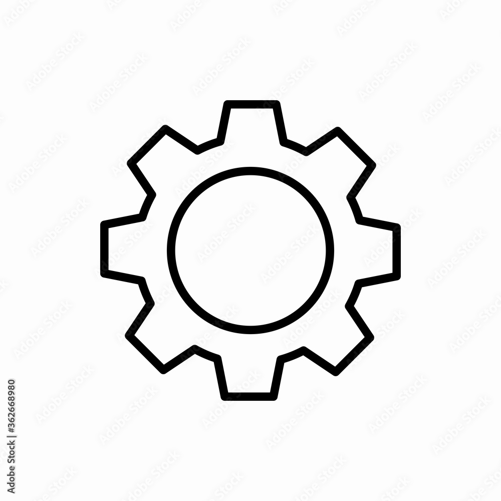 Outline gear icon.Gear vector illustration. Symbol for web and mobile