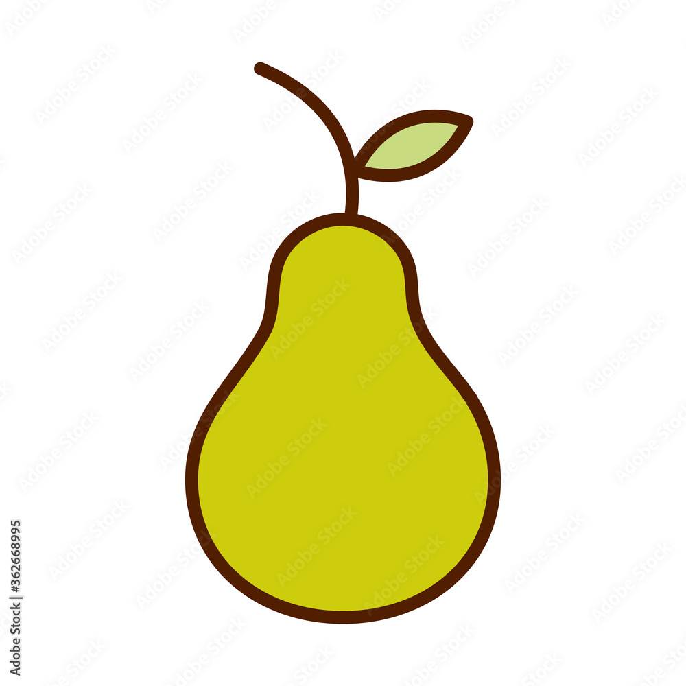 healthy food fresh fruit pear product line and fill style icon healthy food fresh fruit pear product line and fill style icon