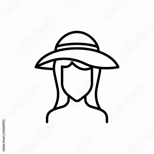 Outline girl head in hat icon.Girl head in hat vector illustration. Symbol for web and mobile
