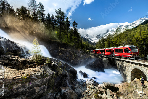 Rhaetian railway between Morterarsch and Bernina photo