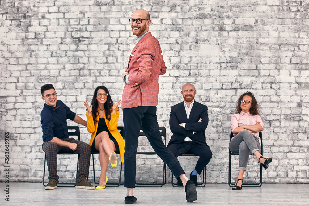 Fototapeta premium Talking Brainstorming Communication Friends Concept Business People Meeting Corporate Digital Device Connection Concept